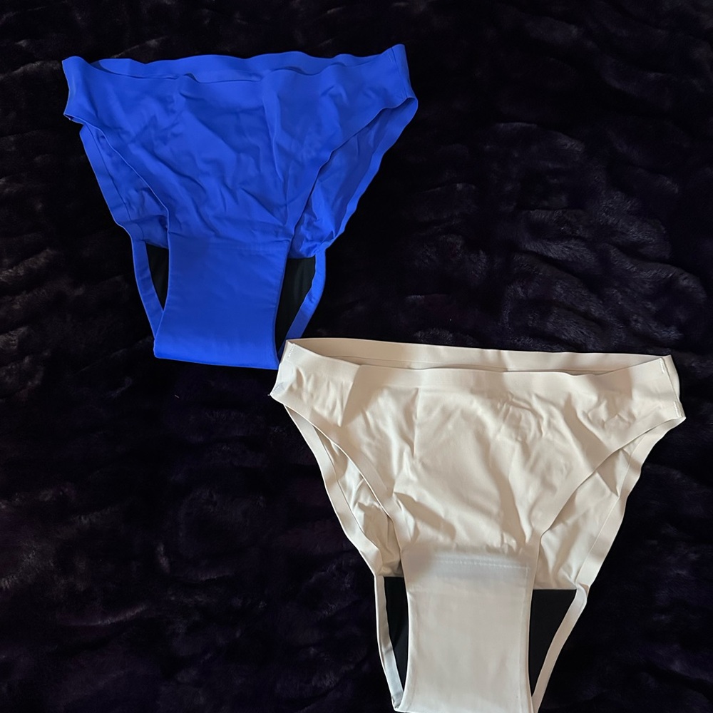 Ruby Love Period Bikini Underwear 2 pair—sapphire and cream